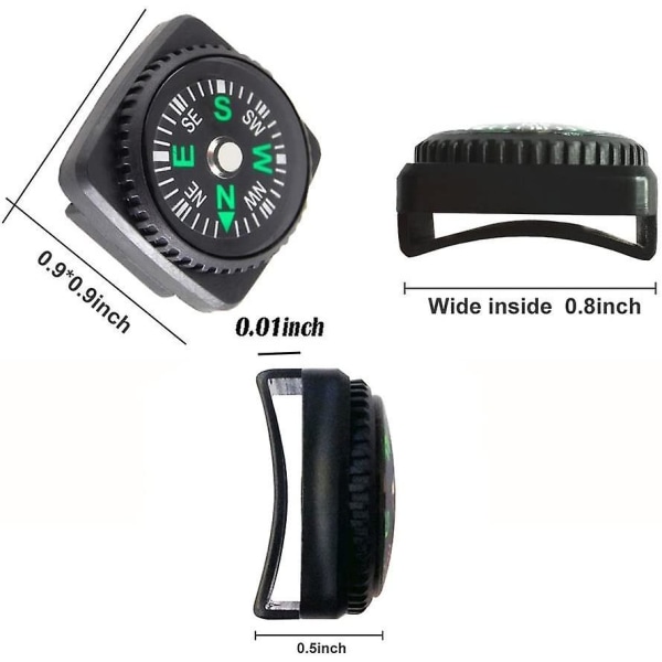 Minikompassknapp Kompass för Paracord Armband Vätskefylld kompass Watch Band Paracord Armband Paracord Armband