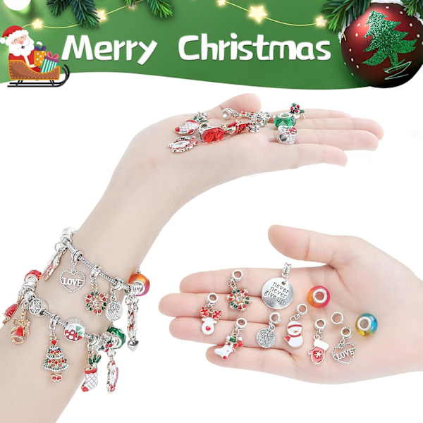 24-delars julkalender 2024 armband nedräkning blind box DIY armband ornament julkalender julklappssats för flickor pojkar barn kvinnor