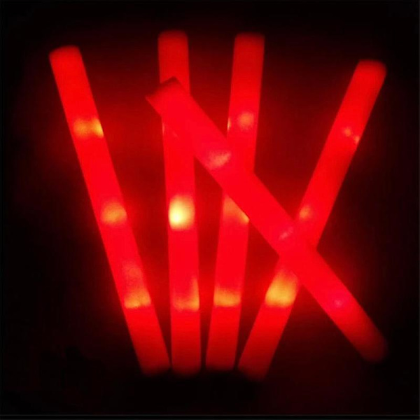 12/15/30/60 stk LED Lyspinner Bulk Fargerik RGB Lys Skumstav Cheer Tube Mørkt Lys For Jul Bursdag Bryllup Fest Tilbehør 30pcs Red
