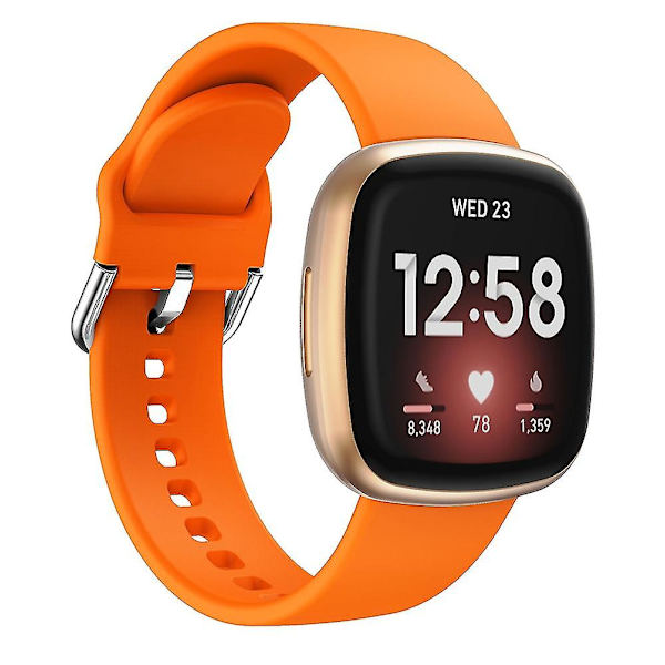 Kompatibel med Fitbit Versa 3 silikonerem Orange