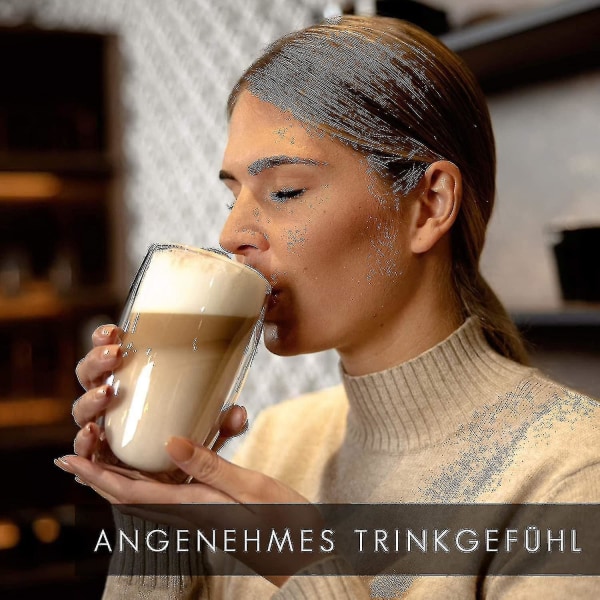 Design Latte Macchiato -lasit (4 x 330ml) - Kaksinkertaiset lasit borosilikaattilasista