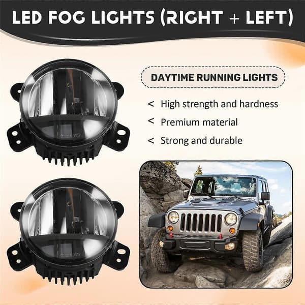 Front Bumper Fog Light Assembly for JL 2018-2024