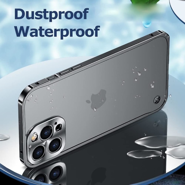 Metallram Frostad ryggplatta Ultratunt phone case kompatibelt med Iphone11 12pro 13pro Max Blue iPhone 13 Pro Max