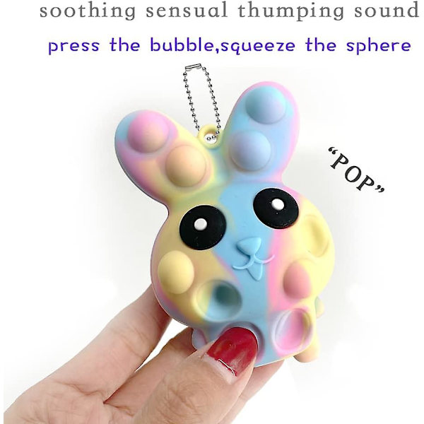 Pack Pop Fidget som påskdekorationer Påskkanin Tryckbubbla Sensorisk leksak Påskdekoration Kanin Klämleksak som påskkorgsprylar Påskgåvor Fo Giallo