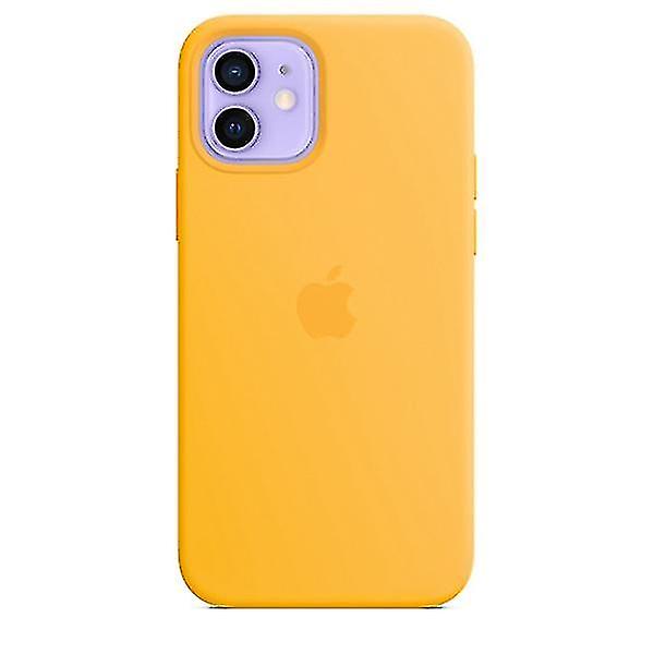 Silikone Phone Case Med Magsafe Til Iphone 12 & 12 Pro Høj kvalitet Yellow