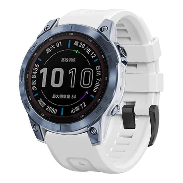 Blød justerbar silikone urrem til Garmin Fenix 7 med spænde Multicolor White
