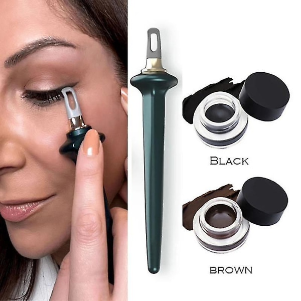 1 set Nya eyelinerguideverktyg Silikon Eyes Liner Pennborste Vattentät Återanvändbar för skakiga händer Nybörjarsminkinstrument Silicone brush