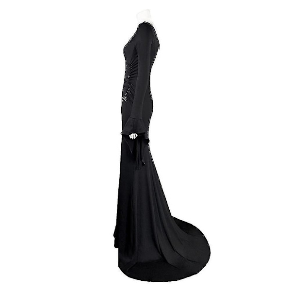 The Addams Family Morticia Addams Kostym V-ringad Outfit för Tema M