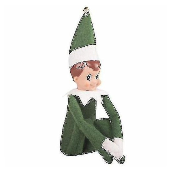 Tomten på hyllan Pojke Flicka Figur Julnyhet Plyschdockor Toy Xmas Gift_a green