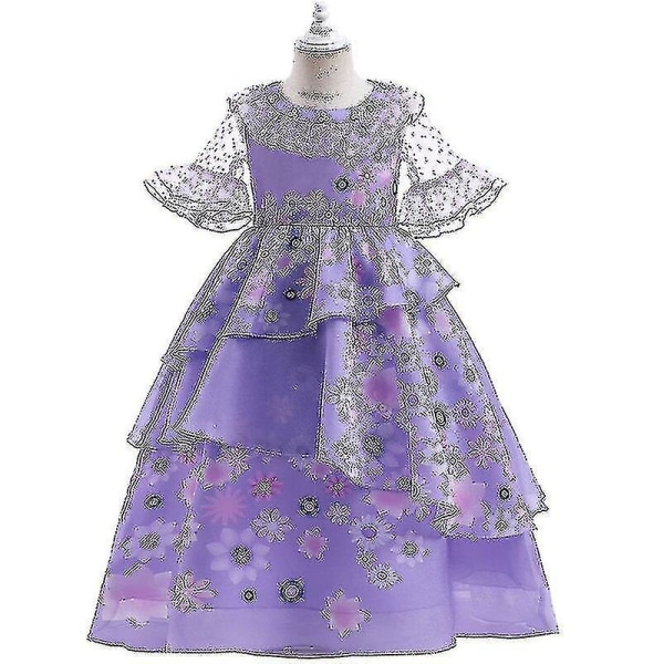 Ny Encanto Isabela kjole til piges cosplay Halloween julepåske kostumer-1 130CM