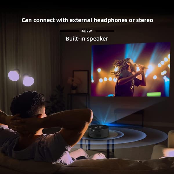 Portable Home Mini USB Projector for Phone with Remote Control Built-in Speaker, Audio Port