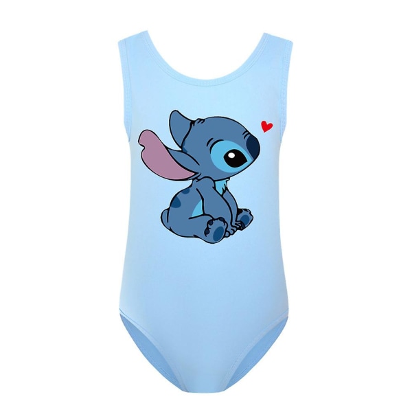 Børne Piger Disney Stitch Badetøj Tegneserie Badetøj Badetøj Bikini Surf Strand Badetøj Sky Blue 11-12 Years