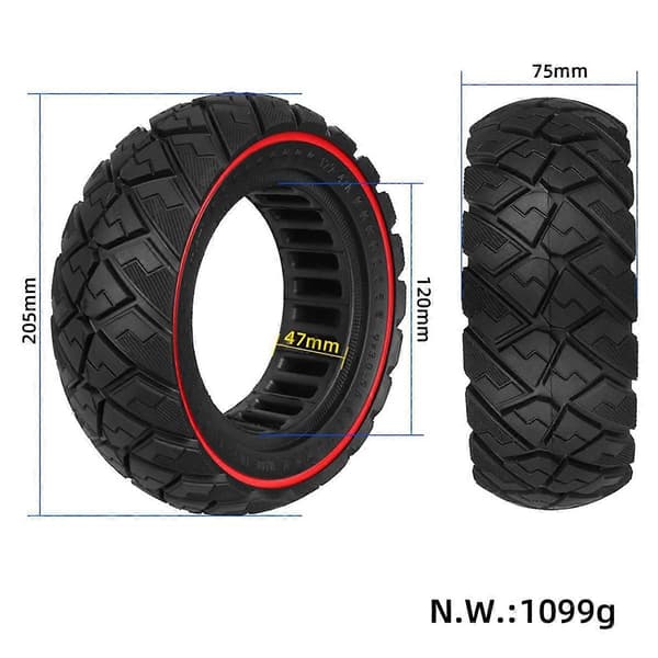 9x3.0-5.5 Solide dæk, kompatible med Kukirin G2 Pro elektrisk scooter