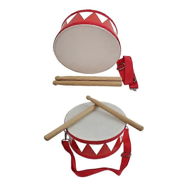 D Snare Børne Percussion Legetøj Børn Inst ent Børn Hånd Træ 8 Tommer Rytme Sans Inst e Red & White