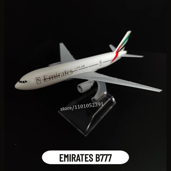 Målestokk 1:400 Metal Aircraft Replica Emirates Airlines A380 B777 Airplane Diecast Model Aviation Fly Samletøy for gutter 127. EMIRATES B777