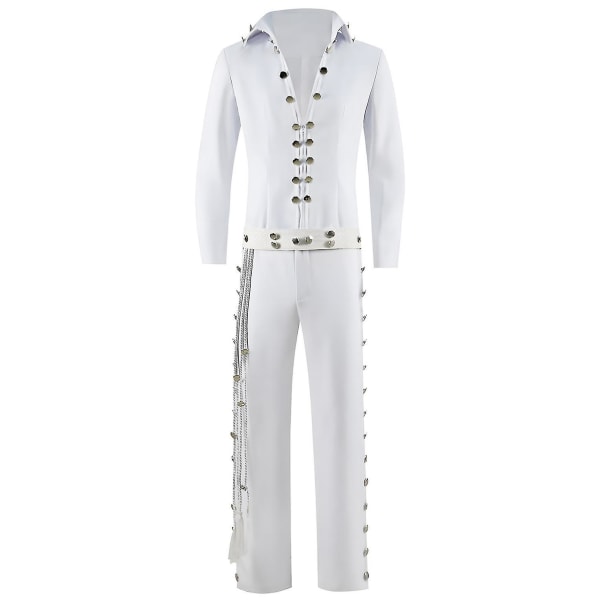 Cosdaddy Movie Presley Cosplay Kostume Voksen Herre hvid skjorte Bukser Suits Halloween Carnival kostume XL