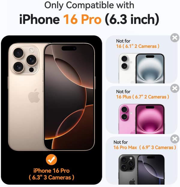 Magnetic Case for iPhone 16 Pro Max with Full Camera Protection [MagSafe Compatible] [Transparent Matte] Protective Phone Case, Hot Pink Clea Clear iPhone 16 Pro