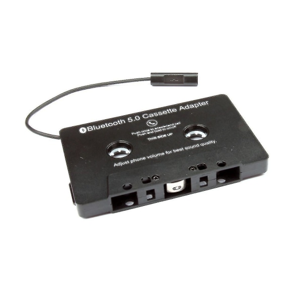 Bilkassette-lydmodtager, Bluetooth 5.0, kassette til Aux-adapter, MP3-kassetteafspillerstøtte, med opkaldsfunktion, sort