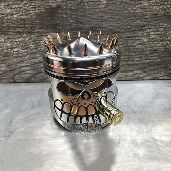 Kolv Skalle Ansikts Skulptur, Skulptur av Kolv Skalle Ansikte Realistisk Skulptur, Man Huvud Staty Kontor Hem Bord Dekoration Present Festival B