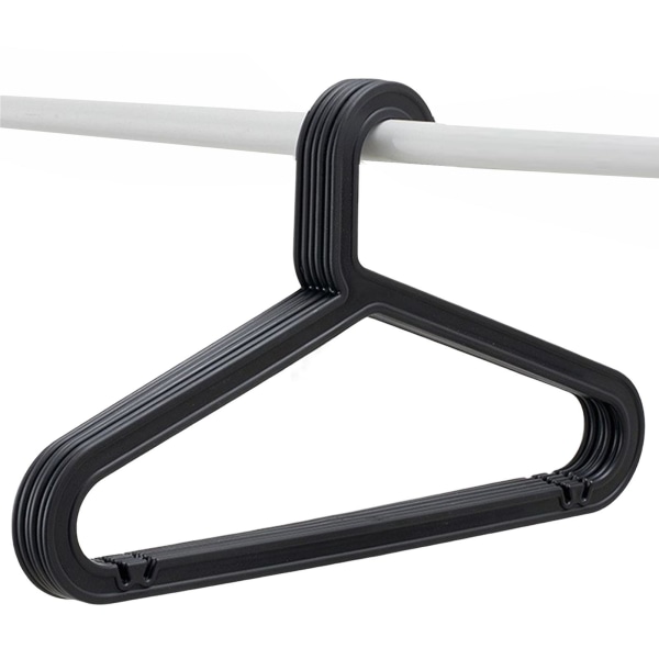 10 Pack Standard Pp Hanger Lättviktsskjorthängare för dagligt bruk Black