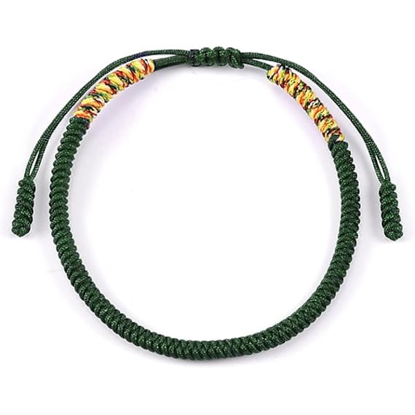 Onnekkaat käsintehdyt rannekorut, punotut narurannekorut, säädettävä naru riipuksella, henkilökohtainen rannekoru naisille, miehille, parhaalle ystävälle, P Dark green