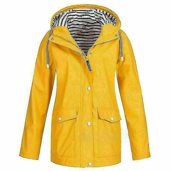 Dame vanntett jakke_y høy kvalitet Yellow 4XL