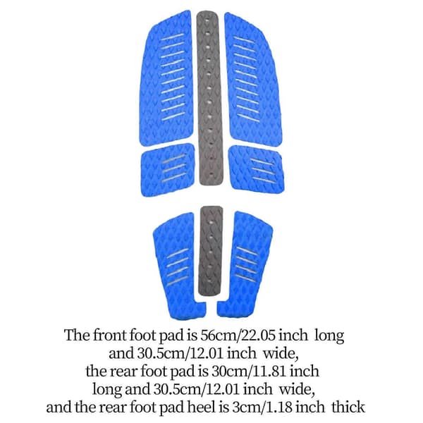 8 stk. Surf Traction Pad Surfbræt Pads til Entusiaster Paddle Board Surfbræt Sort Grey Blue As described