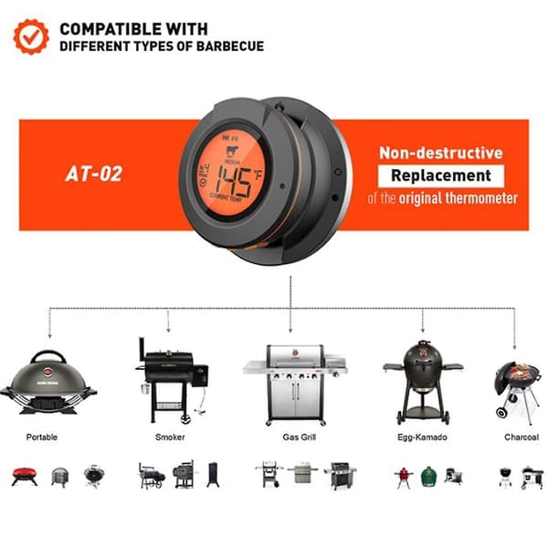 Matlaging Bluetooth Trådløs BBQ Fjerntermometer Prober Smart Digital Bluetooth Grilltermometer-WELLNGS-XF5-