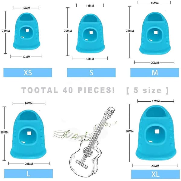 Gitarfingerbeskyttelse i silikon, gitartupp blue