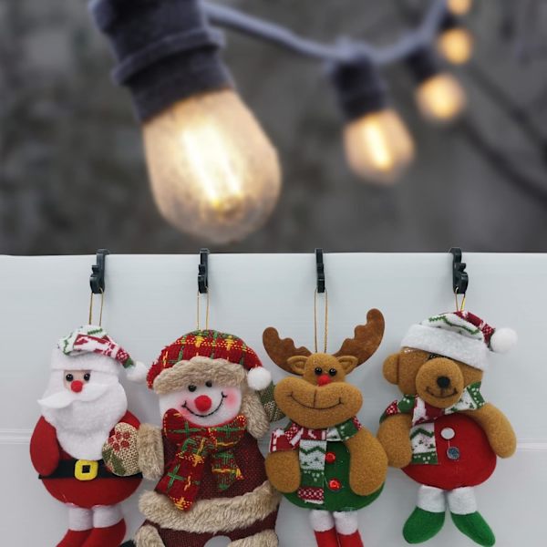 50 st svarta minirännkrokar för julbelysning, julgransbelysning, ljusslingor, ljushållare i S-form