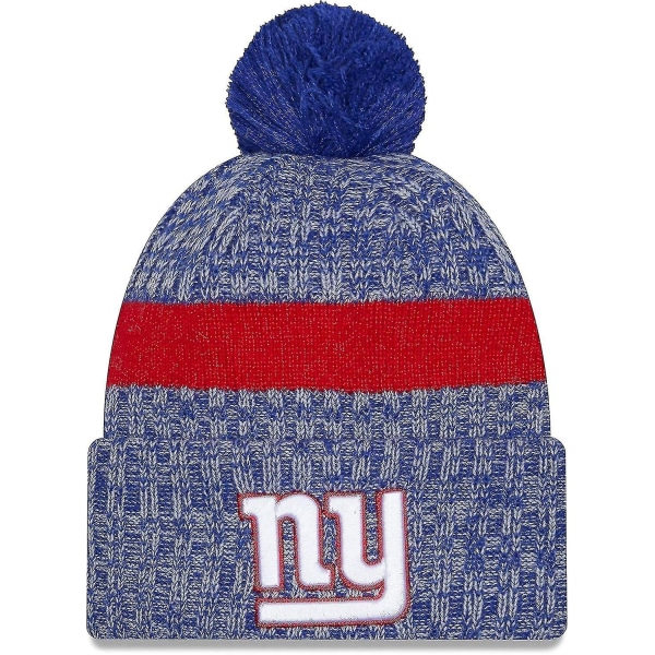 NFL Sideline Sport Strikket Hat Amerikansk Fodbold 2023/2024 Vinterhat Med Poms En Størrelse Alle Hold SportKnit to Giant-Blue31886