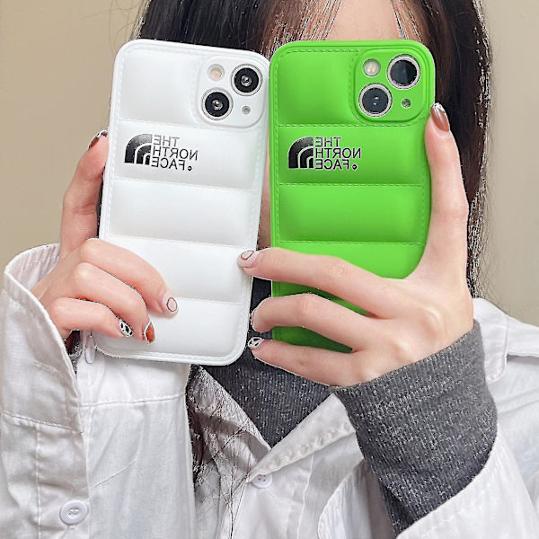 Vinterdunjakke 3D Puffer Blød Klud Telefonetui Til Apple Iphone 11/12/13 Bagside Cover