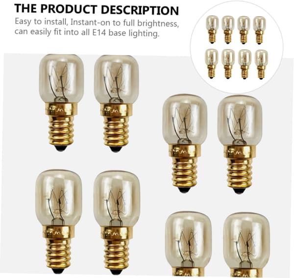 15W Mikroaaltouunin valo Jääkaapin lamppu LED E14 -kanta E14 -kanta Uunin valo