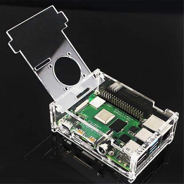 Til Raspberry Pi 4B 3,5 tommer LCD-skærm 480x320 med akrylkasse kompatibel med køleventilator til Ra