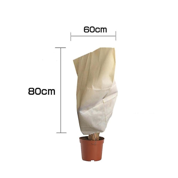 Plantepose Anti-bakteriel Vinterplantefrostbeskyttende Dæksel Ikke-vævet Plantepose Træ Dæksel 80X60CM