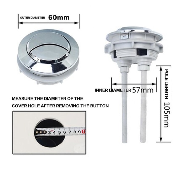 Universal Dual Flush Trykknapper for Toalettsisterne - Vannbesparende