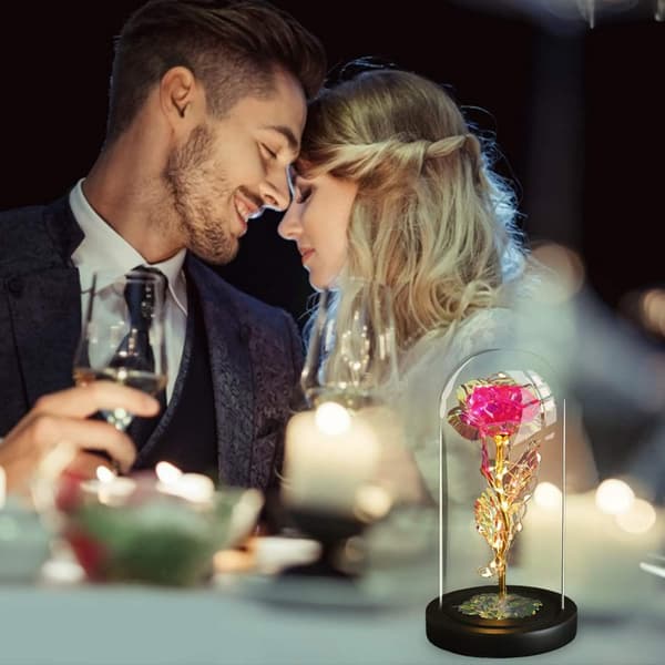 Galaxy Rose med LED-lys, lysende roser, kunstig blomst gave til kone, mor, bestemor