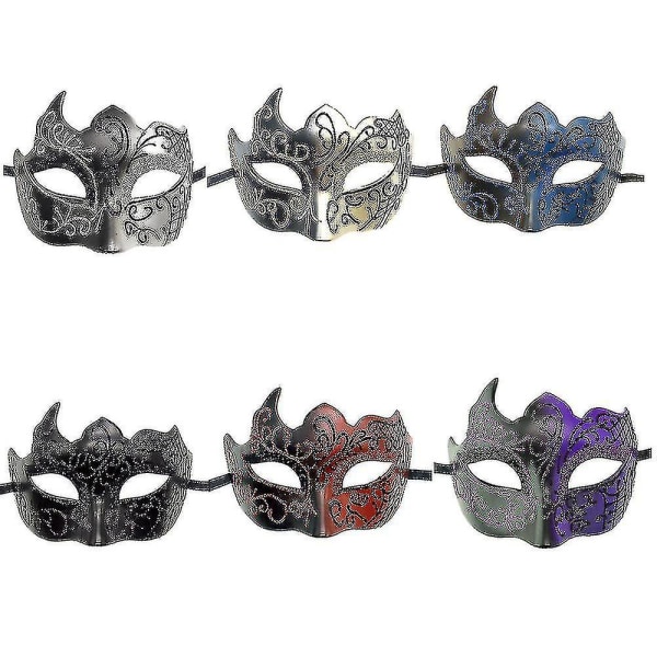 Karneval/påskedag Cosplay Mask Roman Mask Menn Skrekk Maskerade Mask Halloween Rekvisitter black