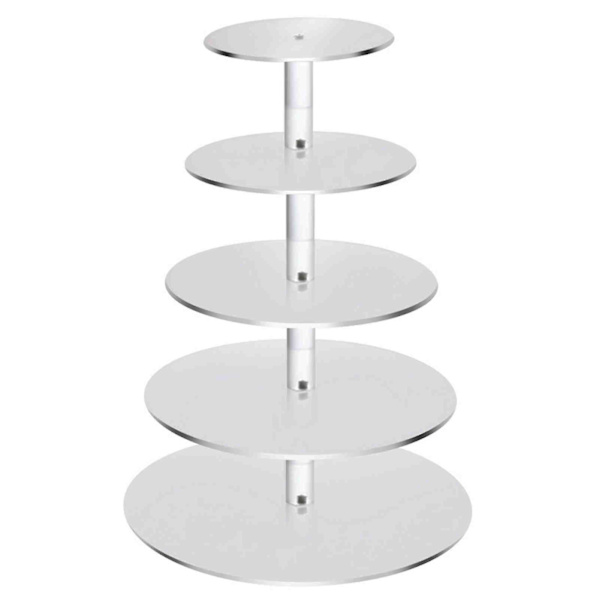 3/4/5/6-vånings Tårta Stativ Transparent Glas Displaybricka Rack Dekoration Verktyg 5 Layers