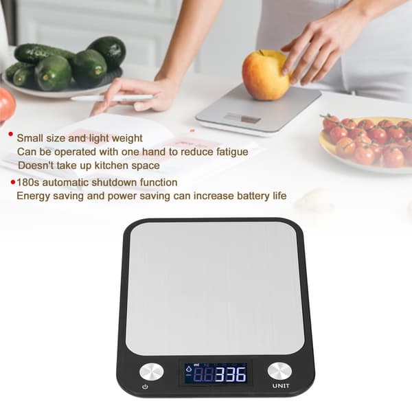 Digital Kitchen Scale Stainless Steel Precision Results Compact Design Food Measurement LCD Display Tare Function Easy Measuring for Baking Cooking