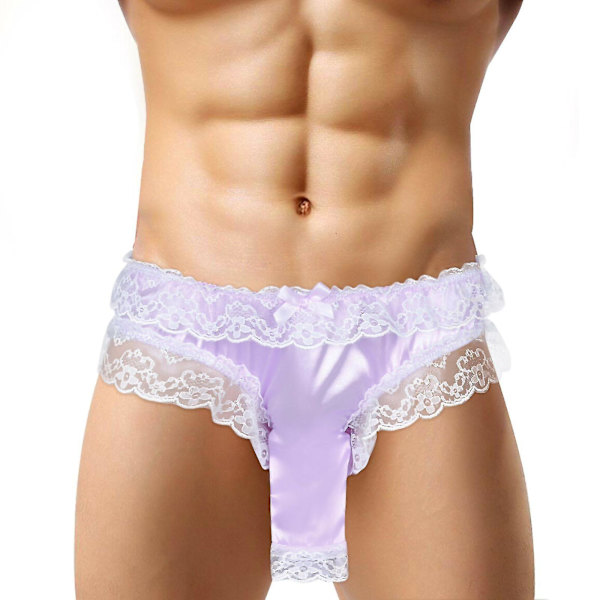 Herre Åpen Front Thong Violet M