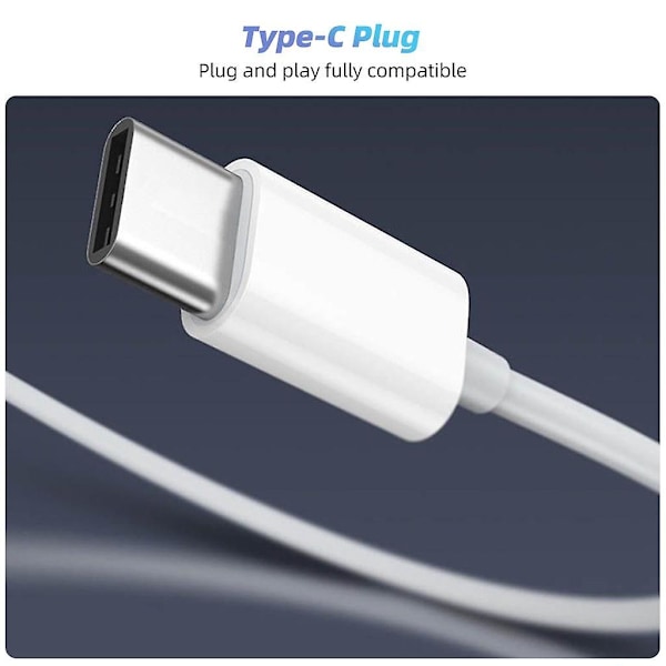 Fonken Langalliset Kuulokkeet iPhone 15 Pro Max:lle - Korvakaiuttimet Type-C:llä, Mikrofonilla, Bassoilla, Stereo, Ei Bluetooth