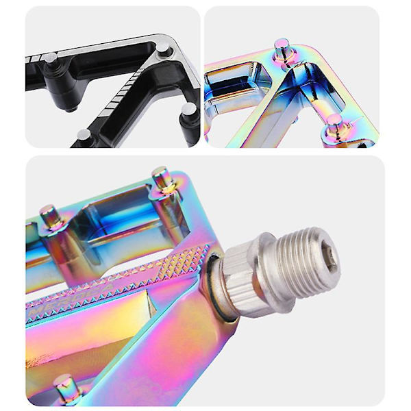 Mountainbikepedaler Cykelplattformspedaler Lätta aluminiumlegeringspedaler för landsvägs- och mountainbike Double DU Version Colorful