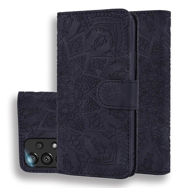 Lommebokveske til Samsung Galaxy A33 5G Premium PU Leather Flip Cover Mandala Black