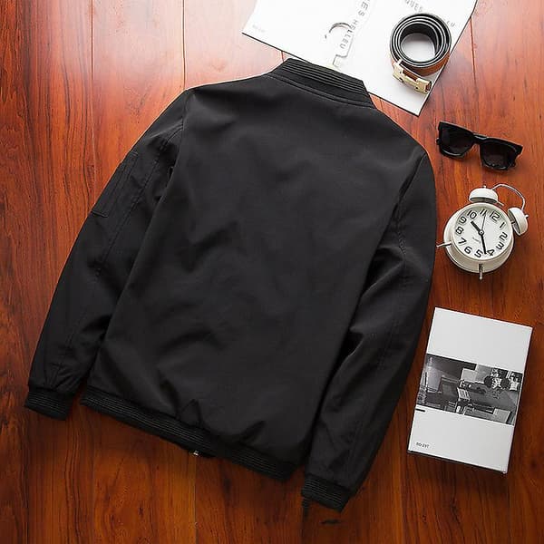 Herre Slim Fit Softshell Lynlås Baseball Flight Bomber Jakke Til Forår XL