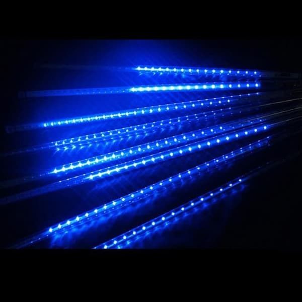 Ljusslinga - 8 rör 30 cm - Blå LED - Vattentät - Blinkande