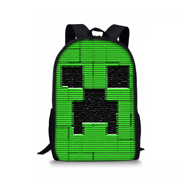 Minecraft Print Rygsæk Skoletaske Rygsæk Rejsetasker Til Børn Drenge Piger Gaver B