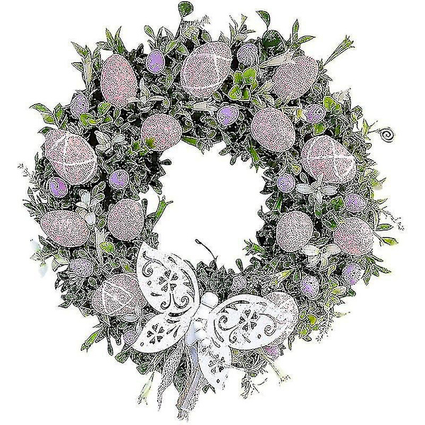 Pääsiäispupun seppelekoristeet Pääsiäisseppele Koti-koriste-esineet Lahjat Butterfly wreath