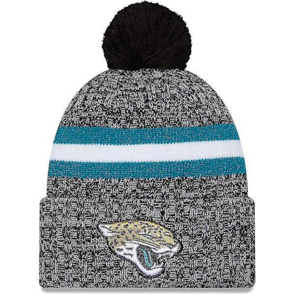 NFL Sideline Sport Stickad Mössa Amerikansk Fotboll 2023/2024 Vintermössa Med Pompom One Size Alla Lag SportKnit to Jaguar-Black31944