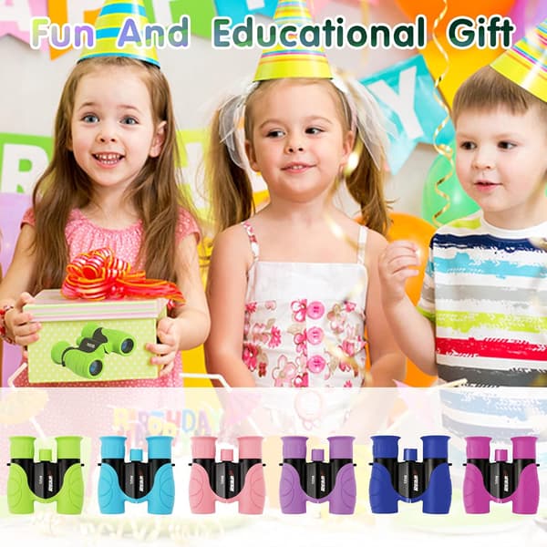 8x21 Kids Binoculars - Shockproof Compact for Bird Watching & Exploration | High Resolution (Pink)